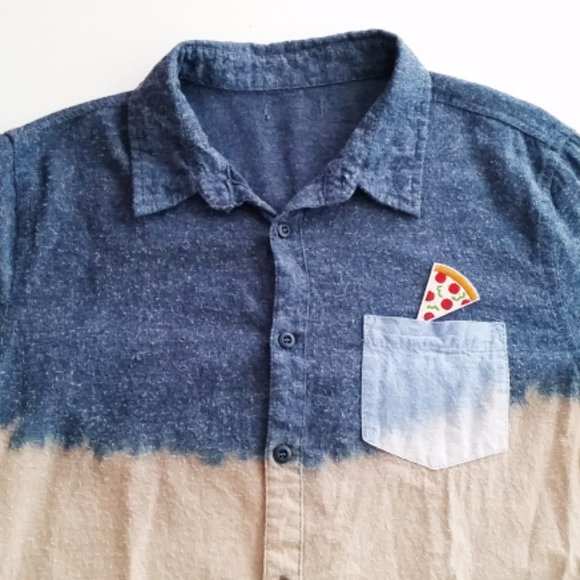 🍕 Refashioned Pizza Pocket Button Down (S/M) - Picture 3 of 4